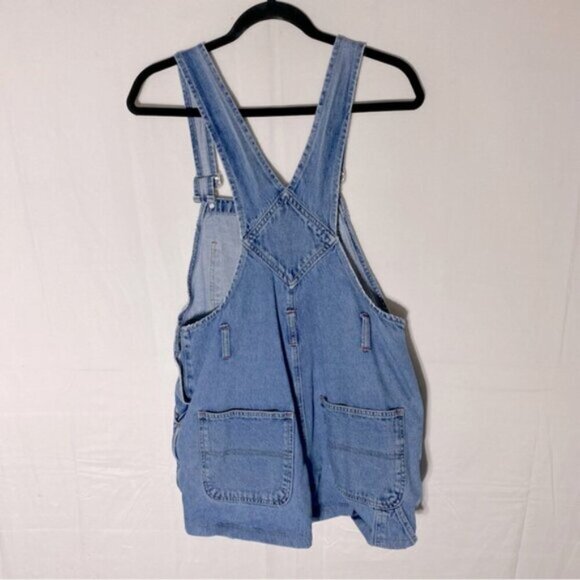 Vintage Jonny Q Blue Denim Cut Off Overall Shorts Short Alls Jean Shorts 31 - Picture 2 of 16